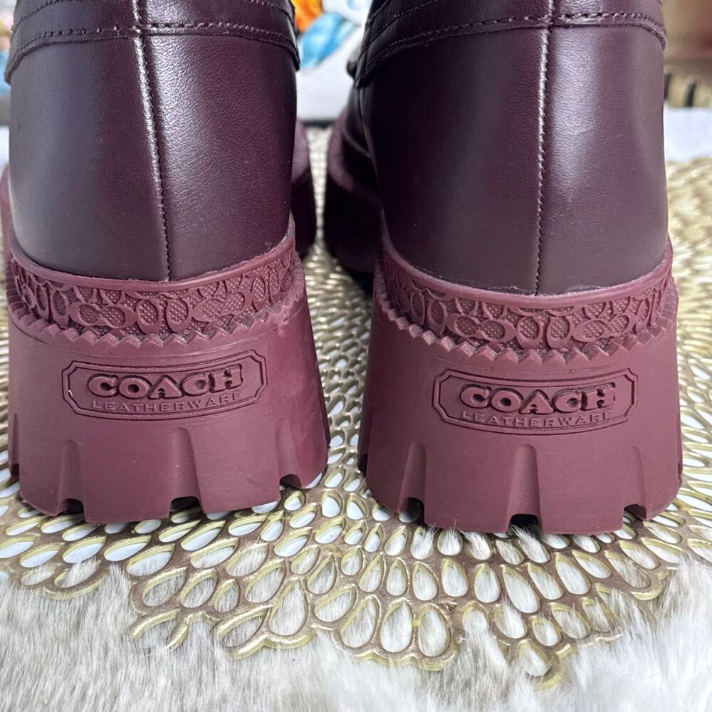 (F2)Coach Joey Bootie Leather Women’s DARK CRANBERRY,Size 9.5 B/40 MSRP: $275.00 - Picture 7 of 16